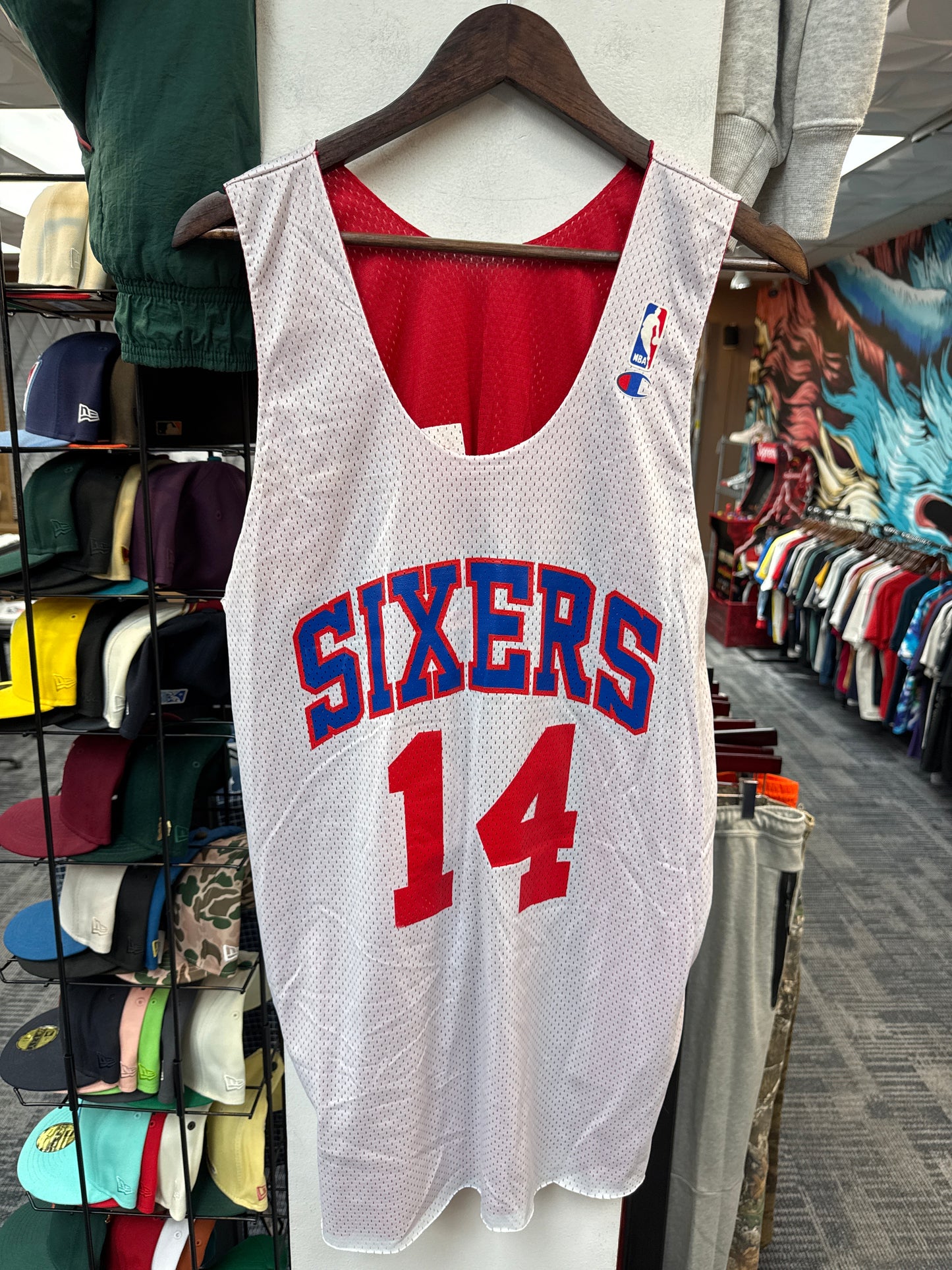 Vintage Champion 76ers Player Practice Reversible Jersey