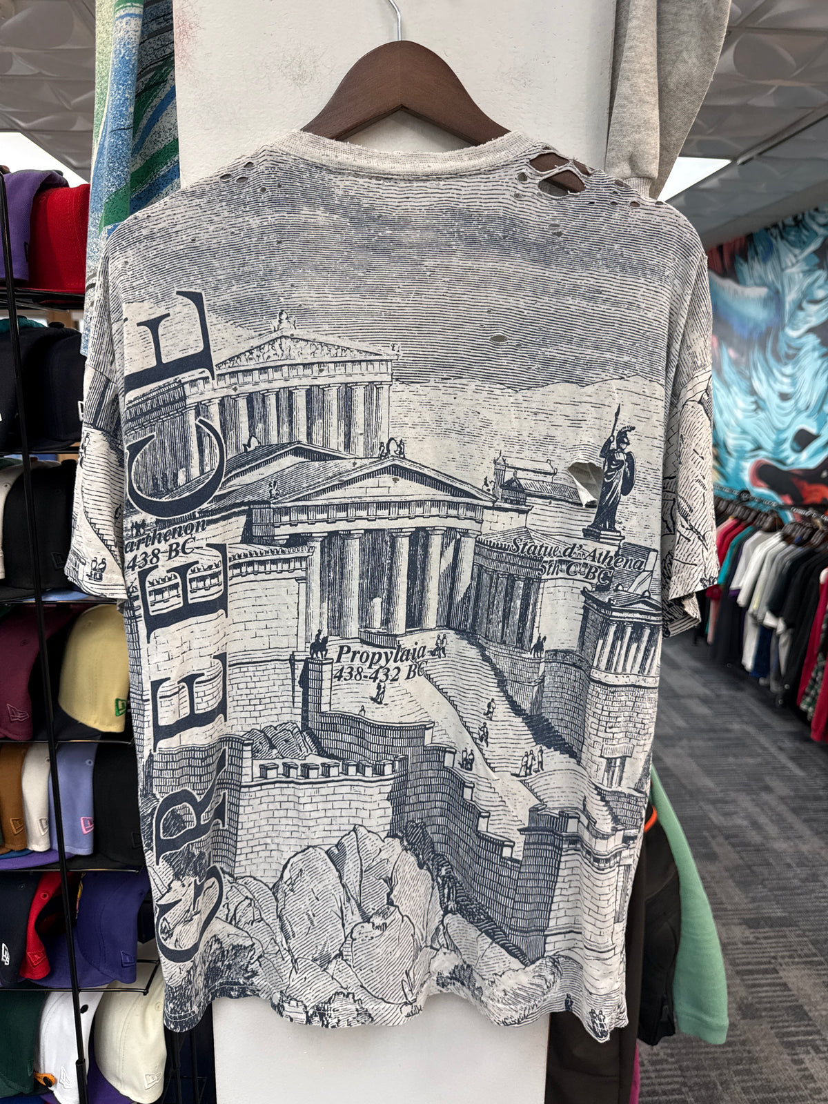 Vintage Thrashed Greece AOP Tee