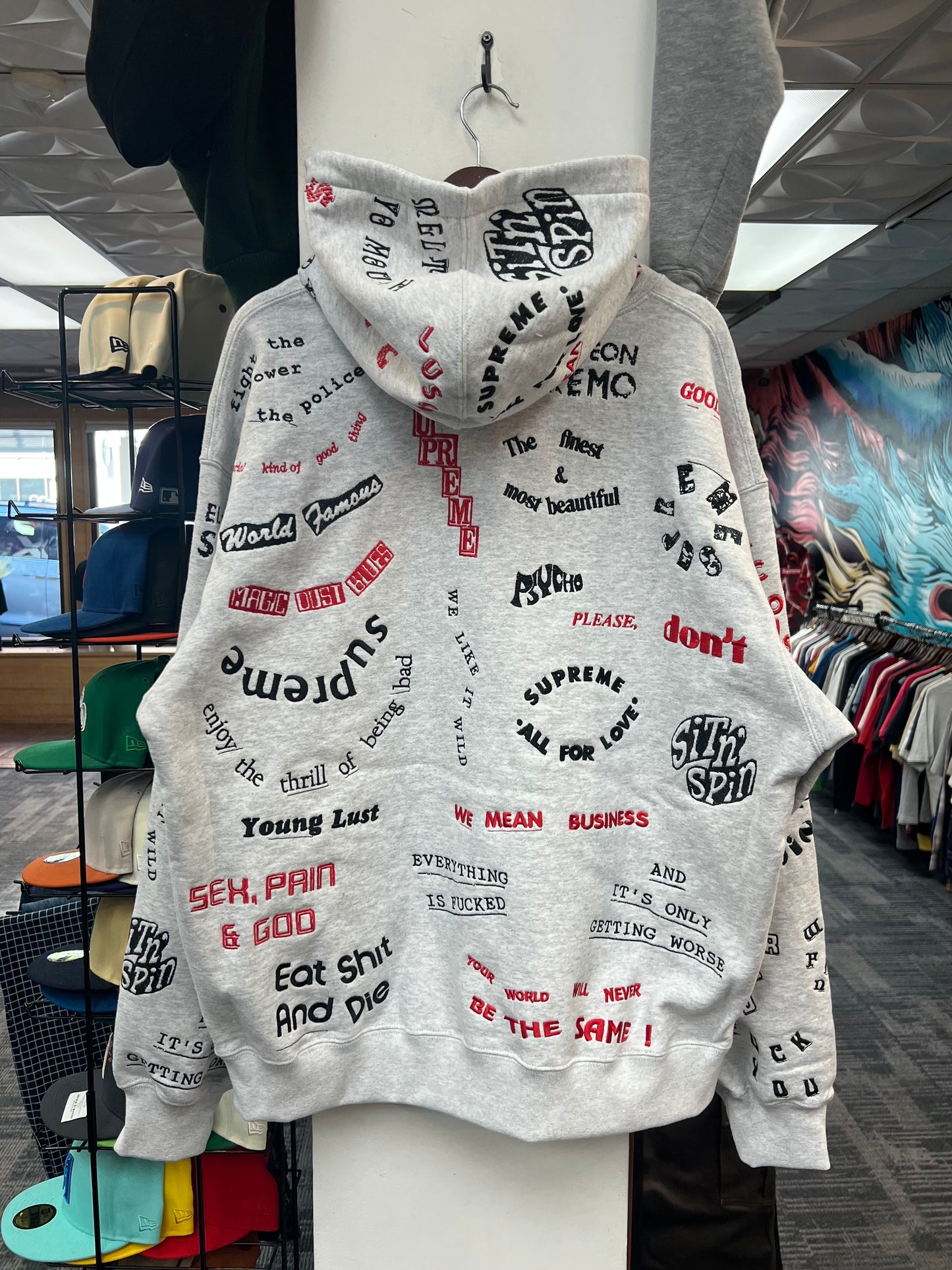 New Supreme Too Deadly Hooded Sweatshirt Ash Grey