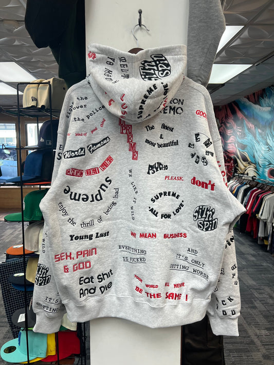 New Supreme Too Deadly Hooded Sweatshirt Ash Grey