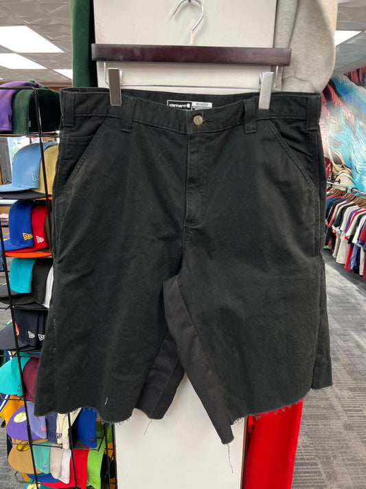 Custom Carhartt Flared Black Cut Carpenter Shorts