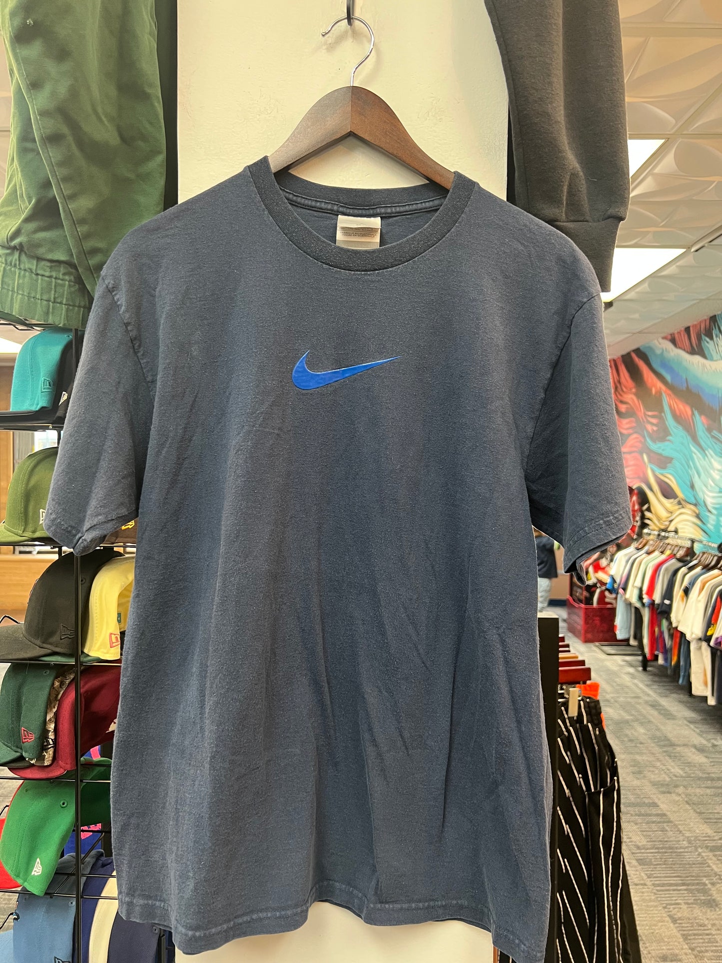 Vintage Nike Blue Center Swoosh Tee
