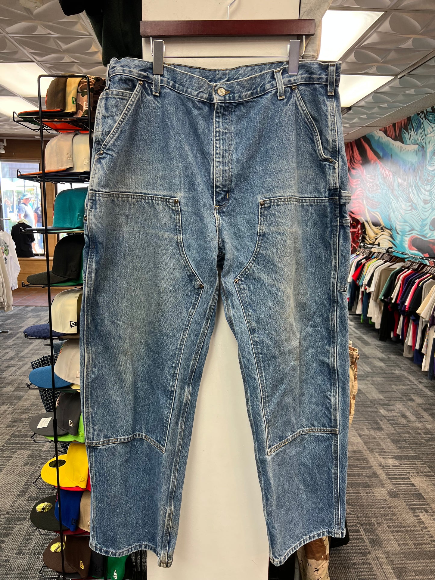 Carhartt Light Wash Double-Knee Denim Jeans
