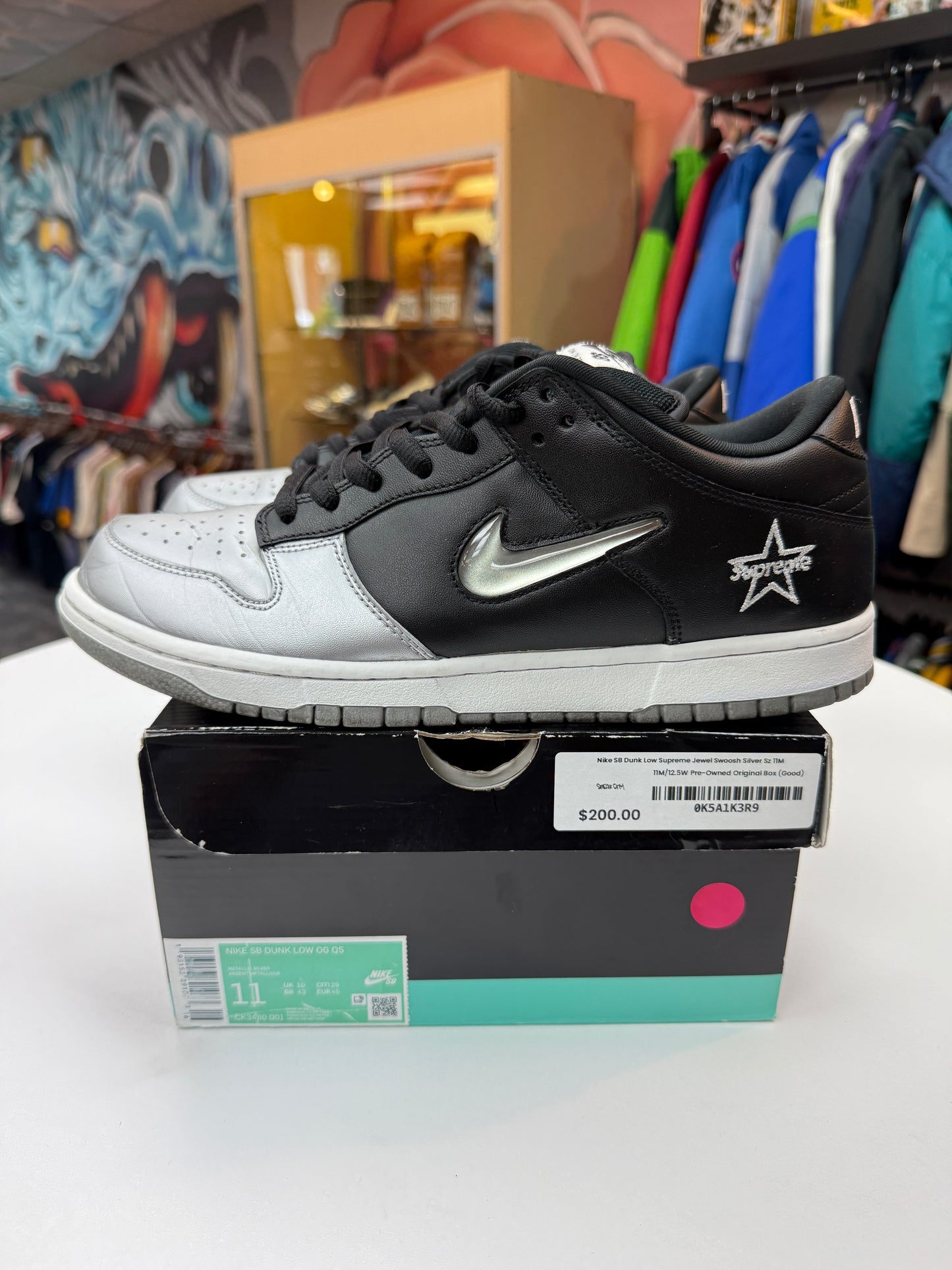 Preowned Supreme SB Jewel Silver Swoosh SBs