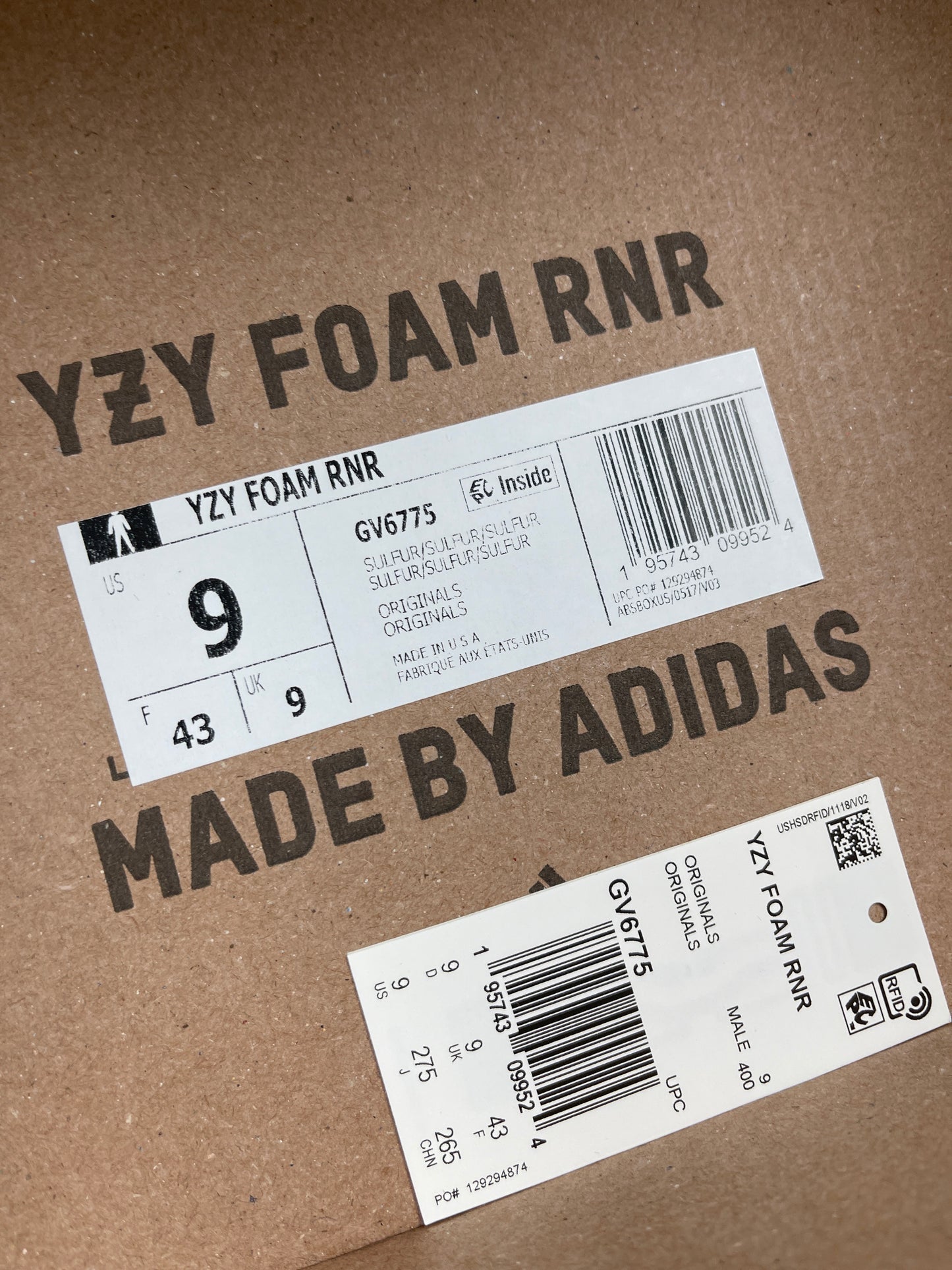 New Yeezy Foam RNNR Sulfur