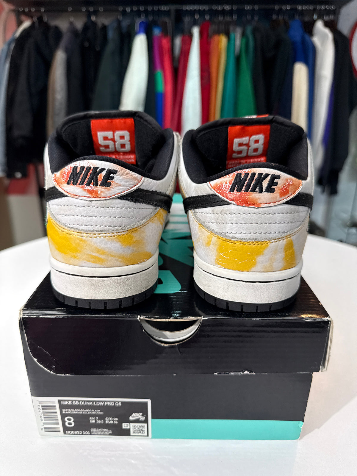 Preowned Nike SB Dunk Low Raygun Tie-Dye White