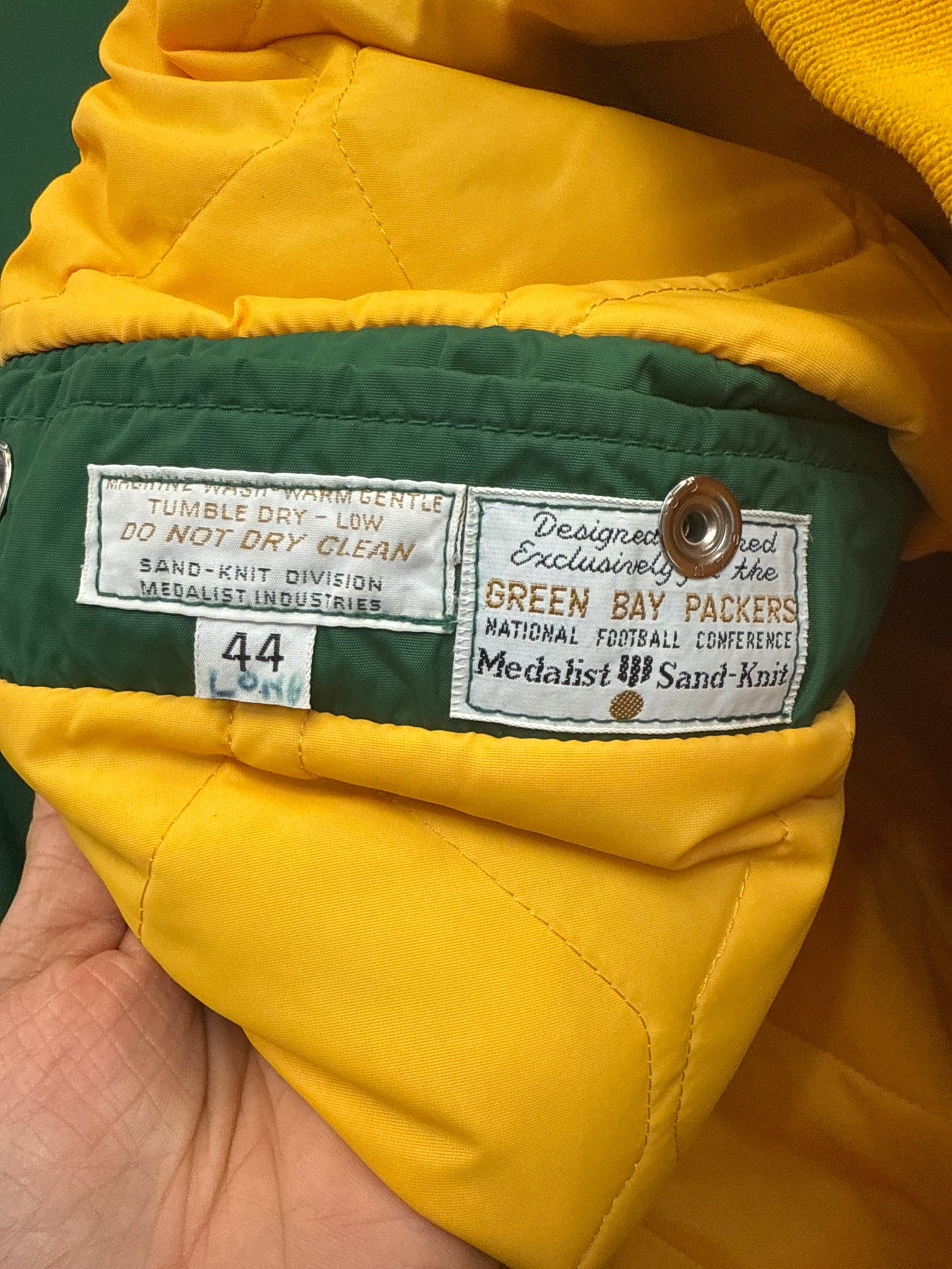Vintage Sand Knit Green Bay Packers Jacket