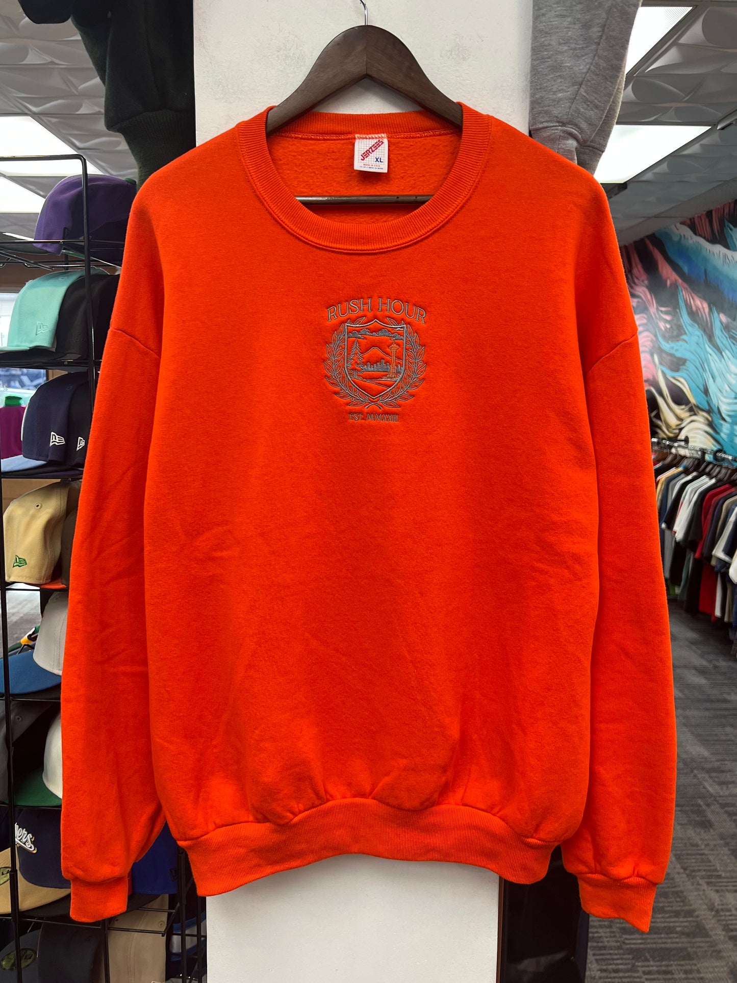 Rush Crest Crewneck Sweatshirt Orange/Teal