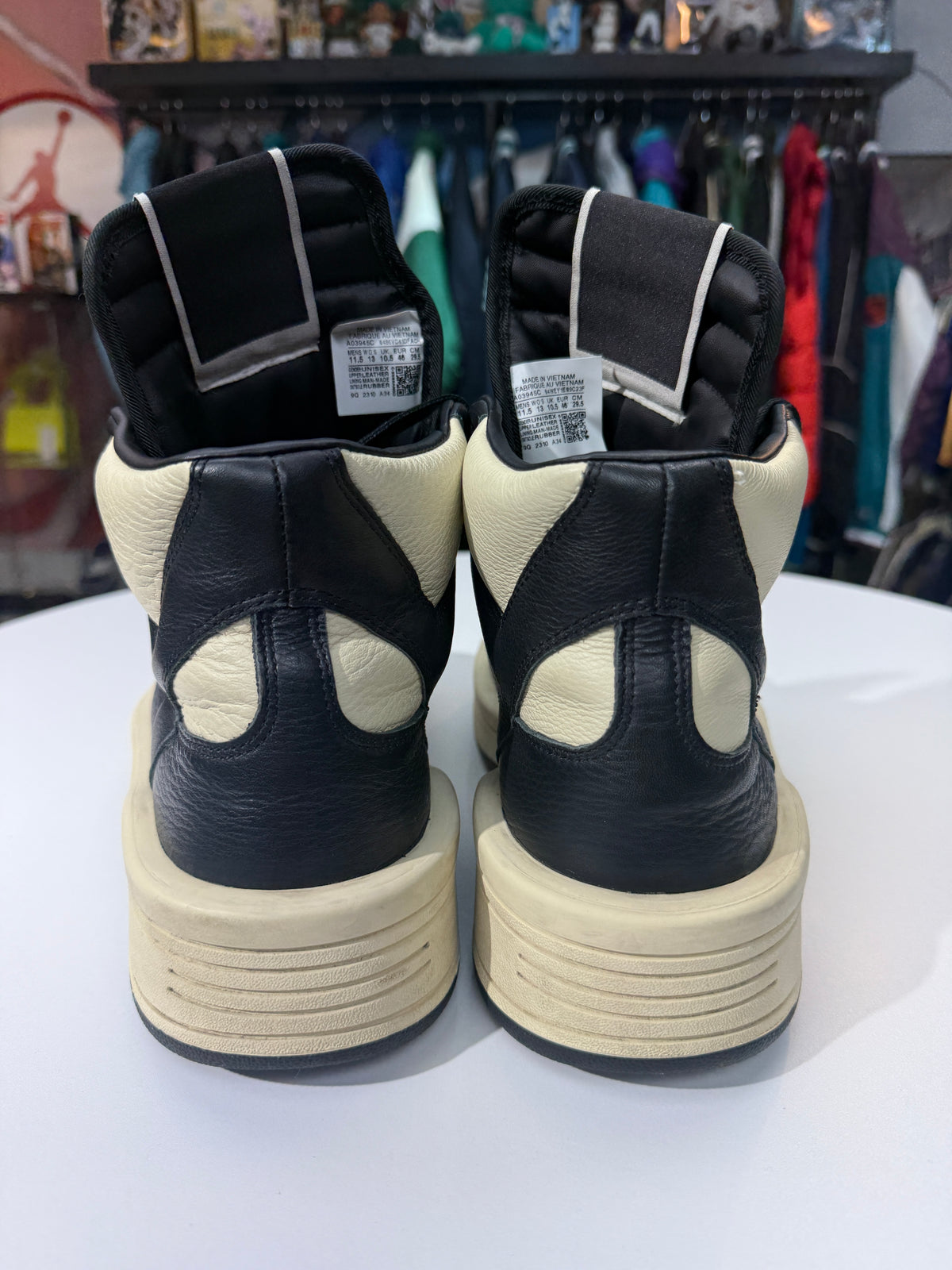 Preowned Black Cloud Cream Rick Owens X Converse DRKSHDW TURBOWPN