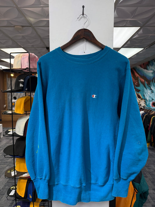 Vintage Champion Reverse Weave Crewneck Blue