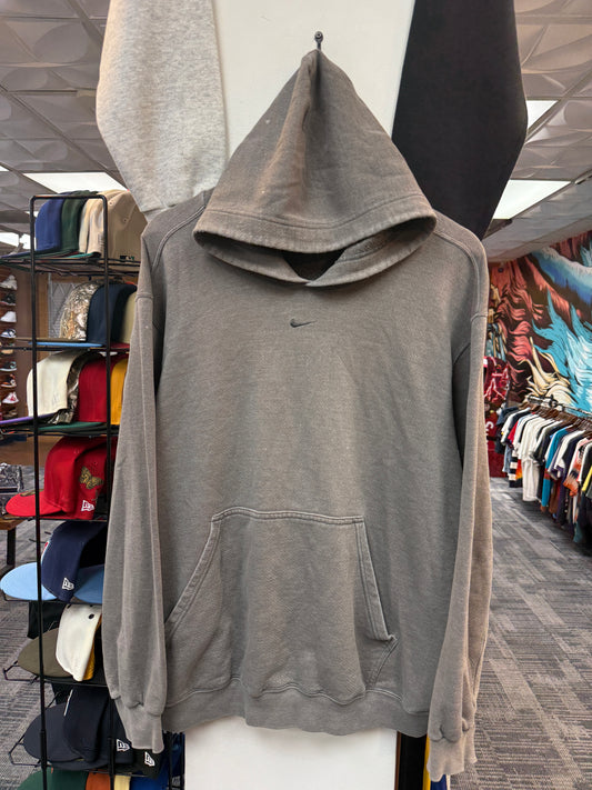 Vintage Nike Grey Center Swoosh Hoodie