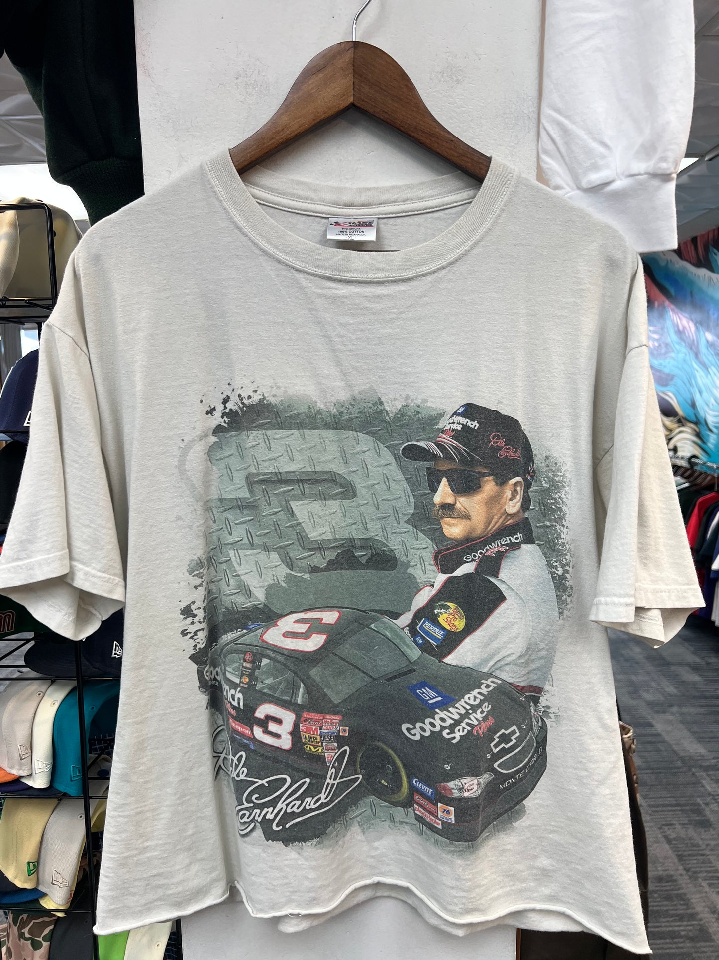 Vintage NASCAR White Dale Earnhardt Silhouette Tee