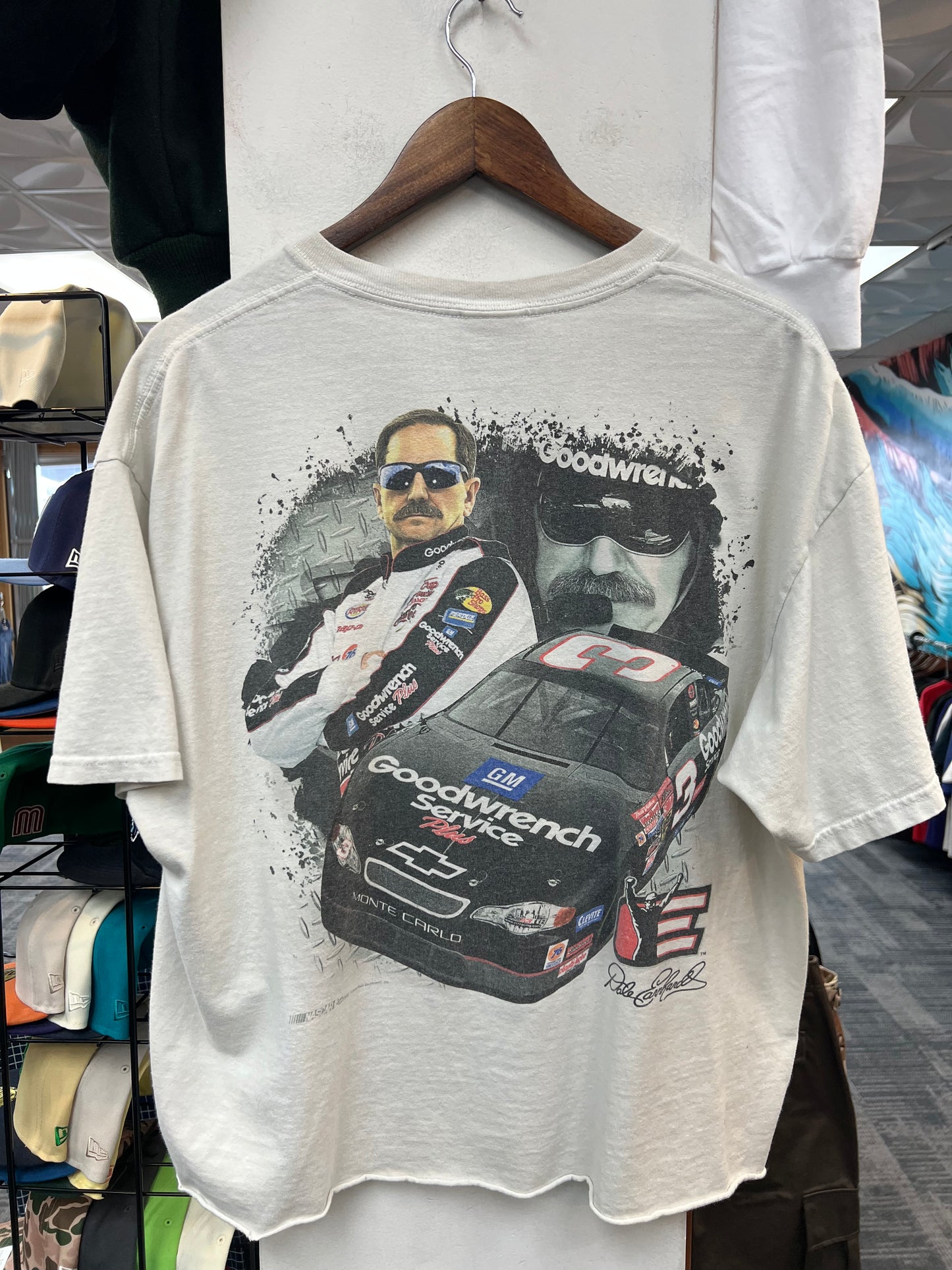 Vintage NASCAR White Dale Earnhardt Silhouette Tee