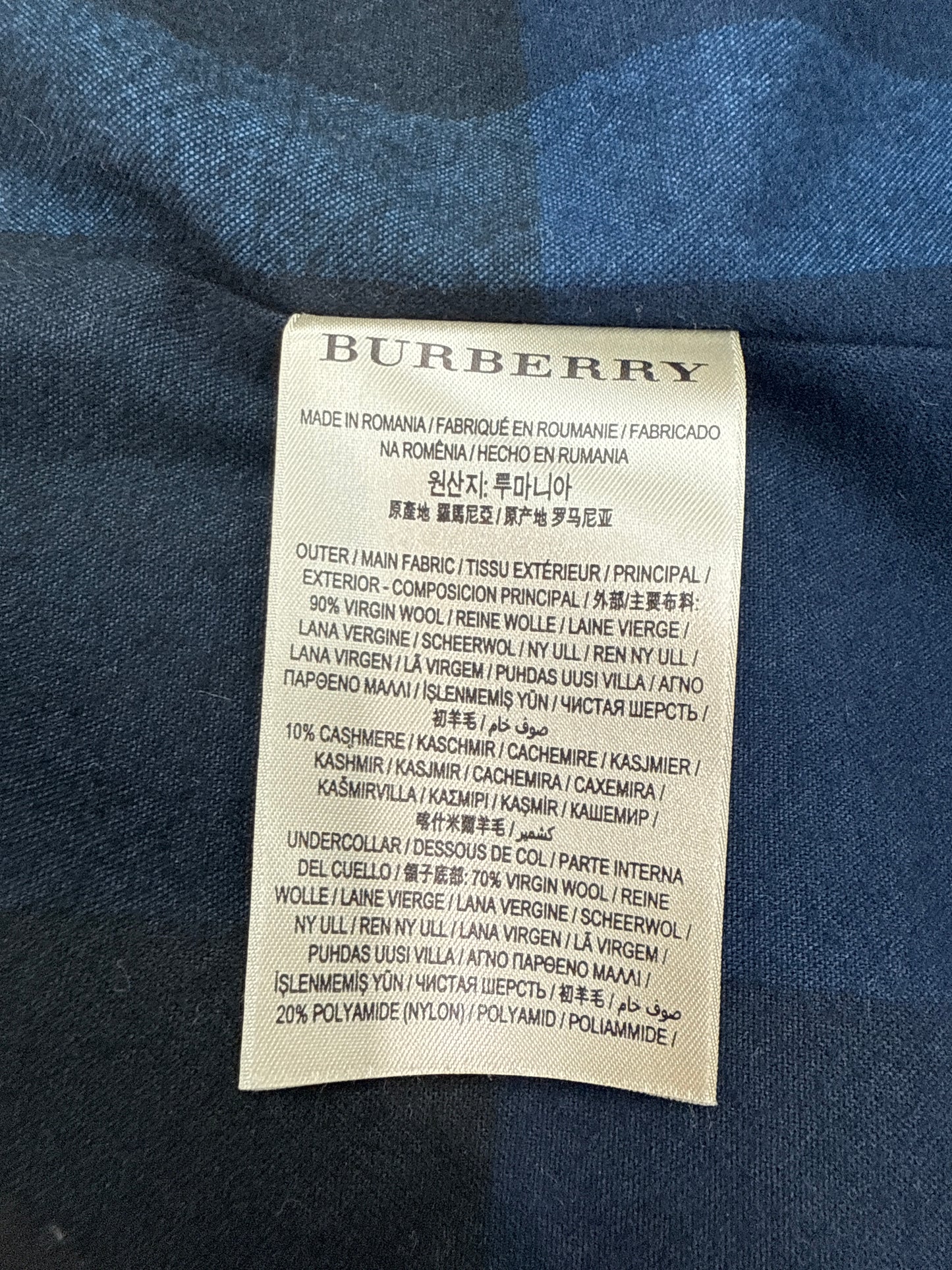 Burberry Navy Wool Pea Coat