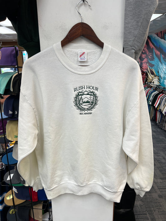 Rush Crest White/Green Crewneck