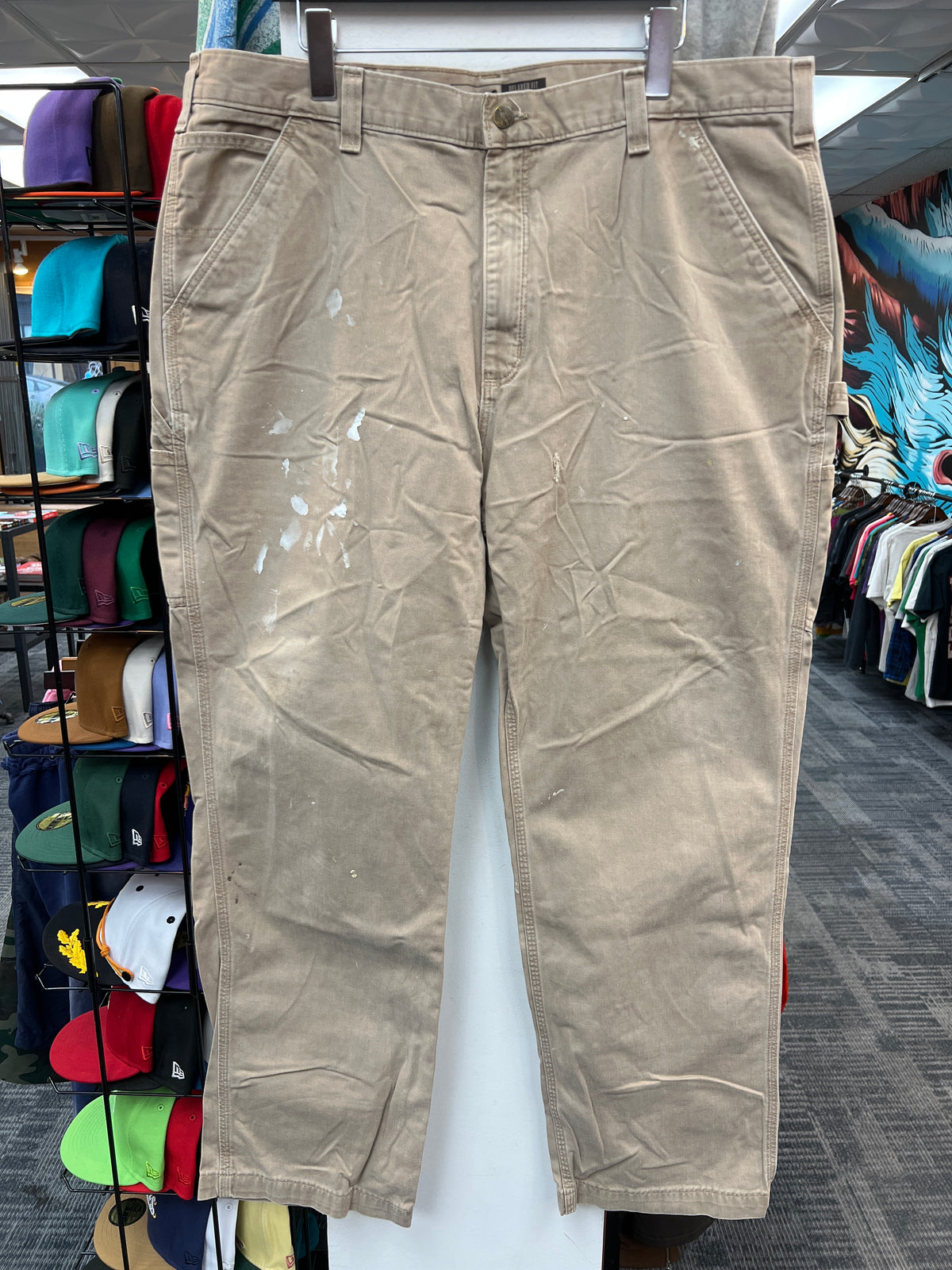 Carhartt Paint Splatter Khaki Carpenter Pants