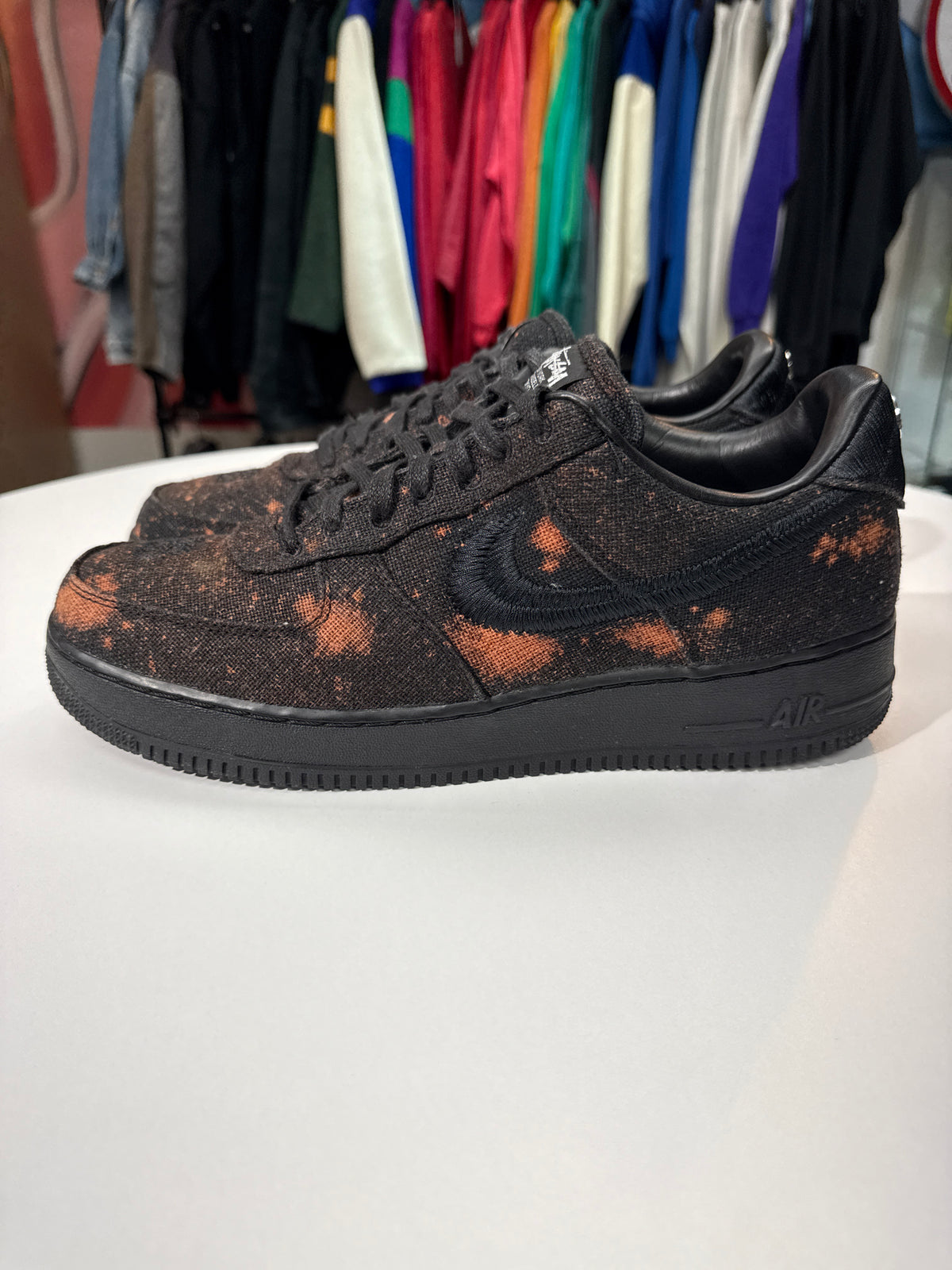 Preowned Nike x Stussy AF1 Dyed Black