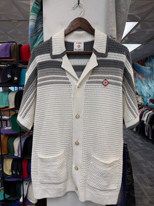 Casablanca Crochet Cotton Camp Shirt