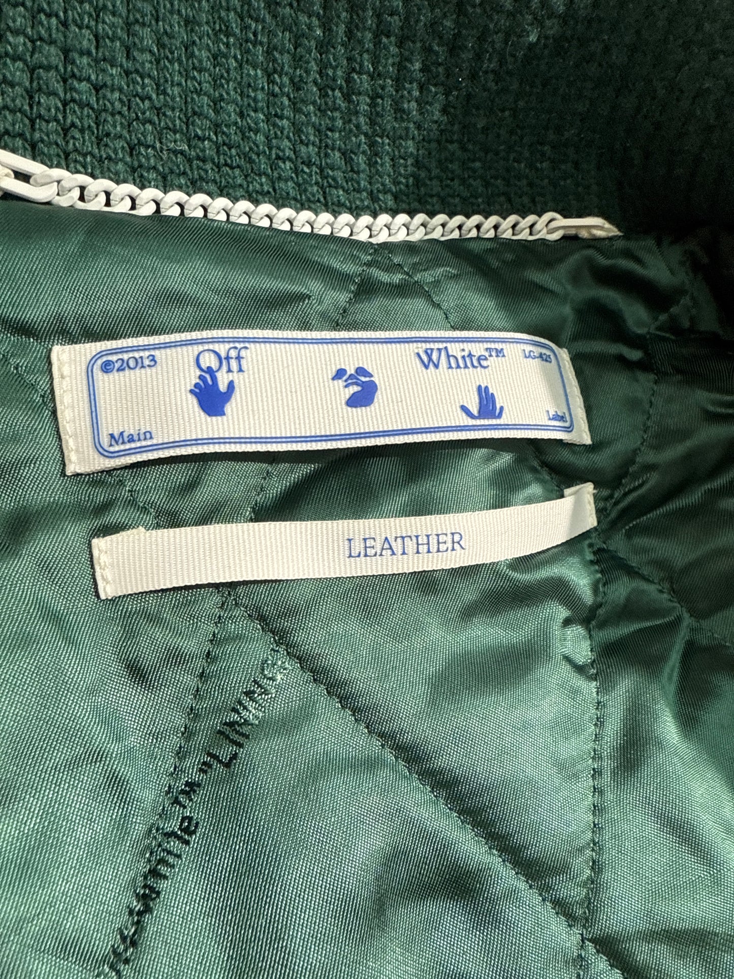 Off-White Barrel Leather Varsity Jacket