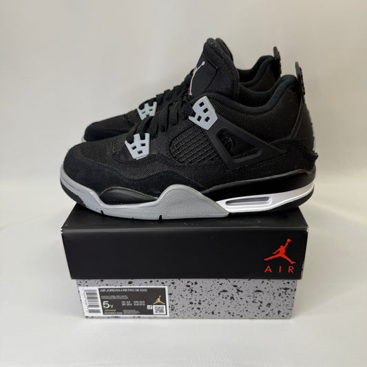 Jordan 4 Black Canvas New