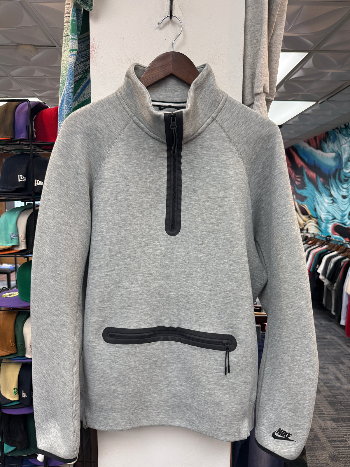 Nike Grey Tech Quarter Zip Sweater