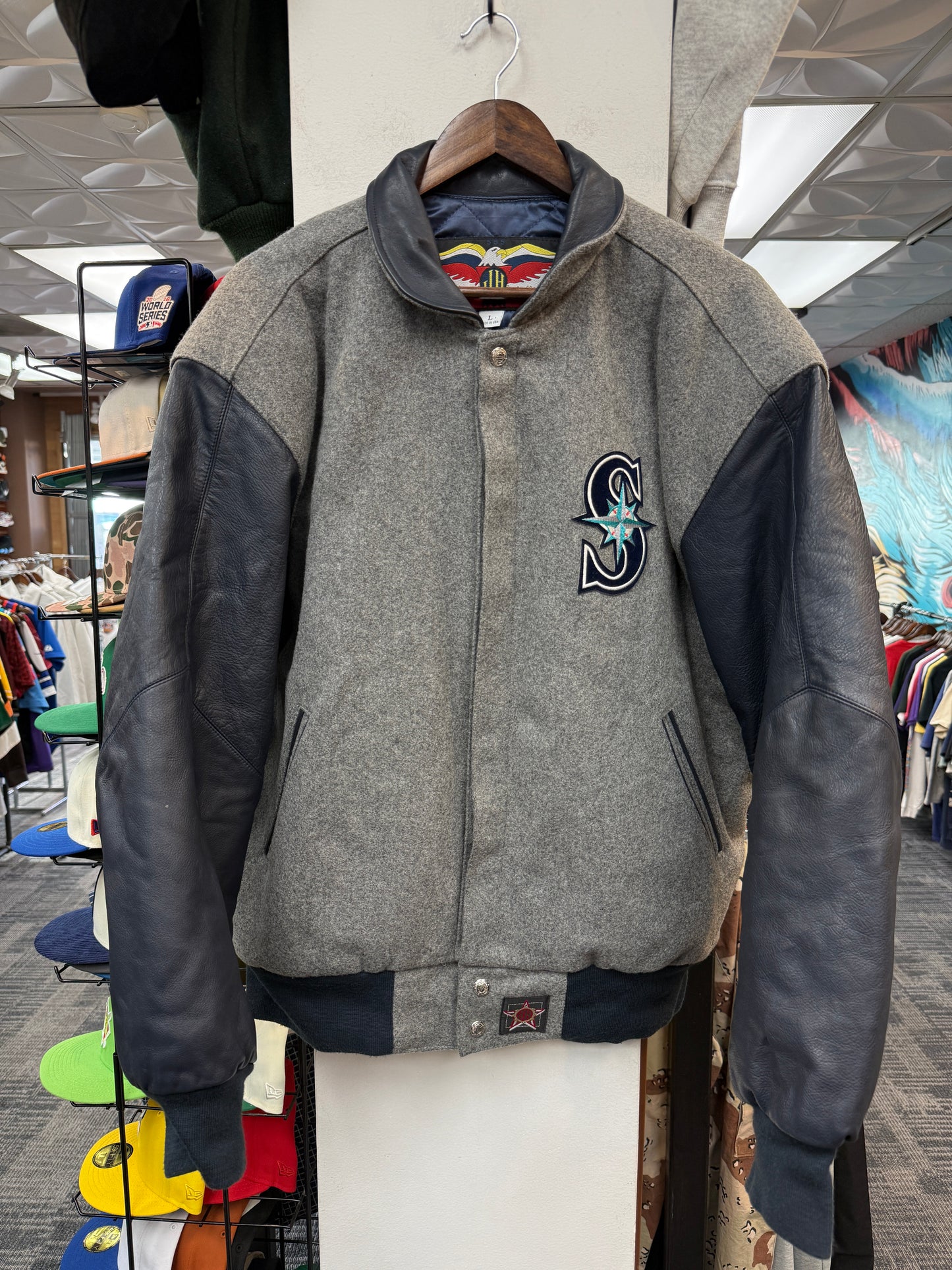 Vintage Jeff Hamilton Mariners Varsity Jacket