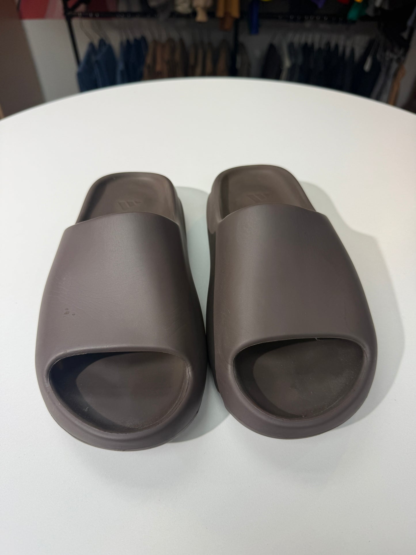 Preowned Soot Yeezy Slides