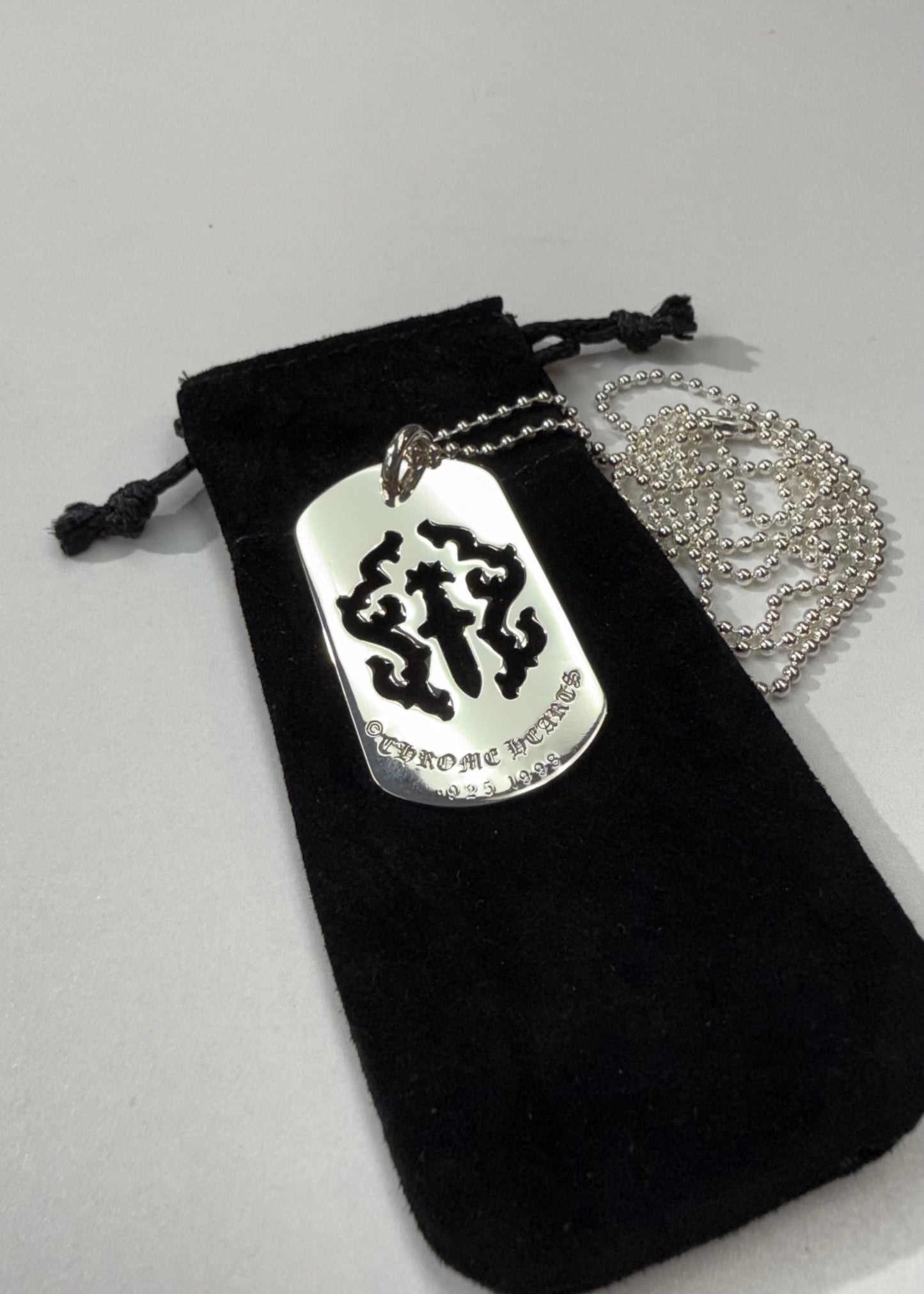 New Chrome Hearts Dagger Dog Tag Necklace