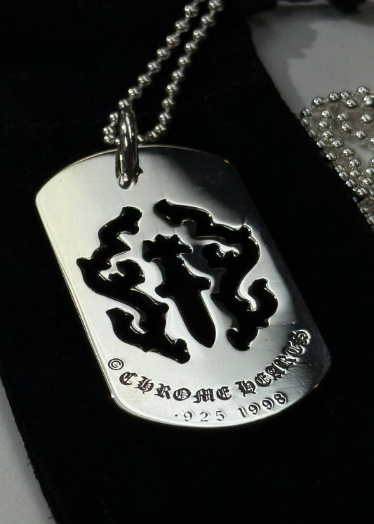 New Chrome Hearts Dagger Dog Tag Necklace