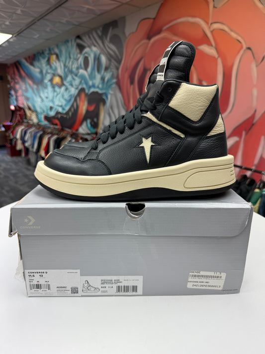 Preowned Rick Owens Drkshdw Black Cloud Converse Mid