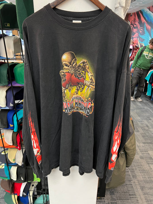 Vintage “School Of Hard Knocks” Faded Black Long Sleeve