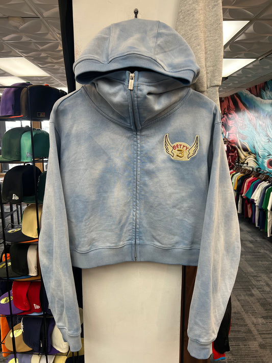 New GV Raspberry Hills London Fog Cropped Zip Up