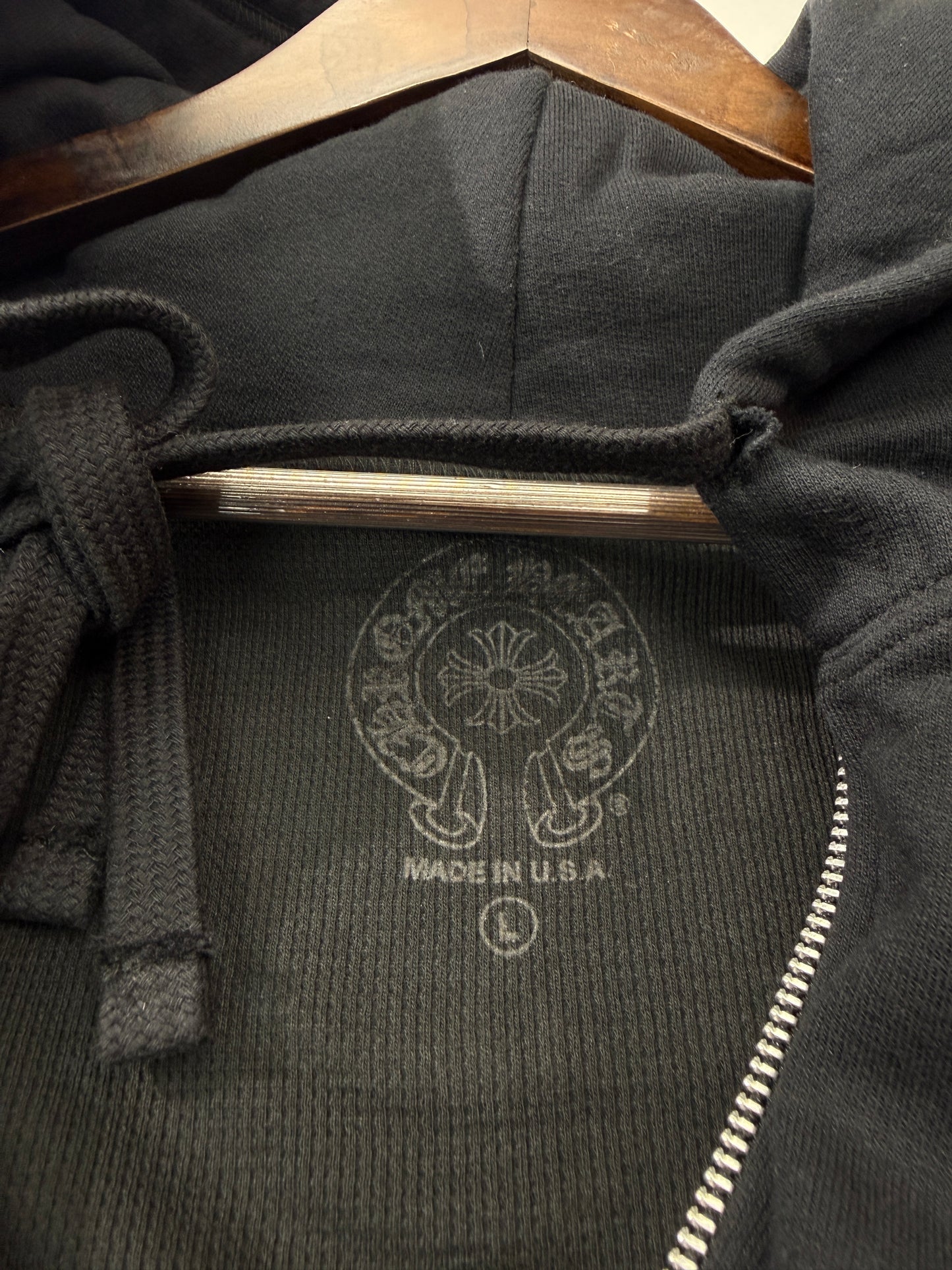 New Chrome Hearts Vertical Logo Thermal Lined Hoodie