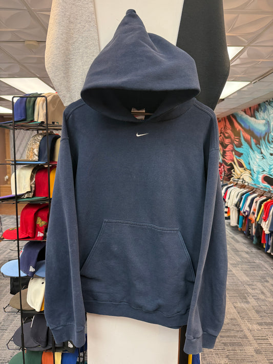 Vintage Nike Navy Center Swoosh Hoodie