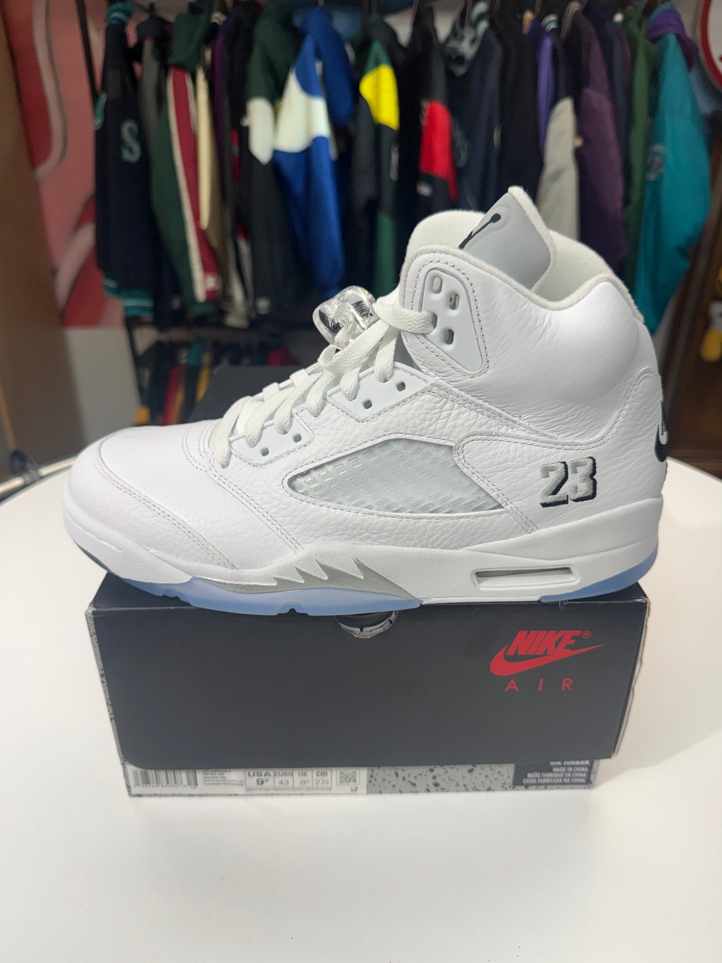 New White Metallic Jordan 5